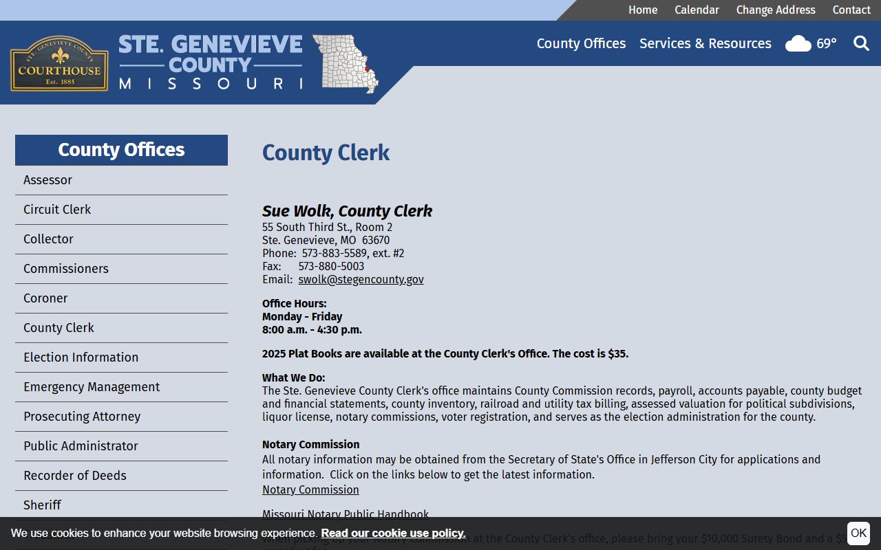 Ste. Genevieve County Circuit Clerk records compared with County Clerk duties