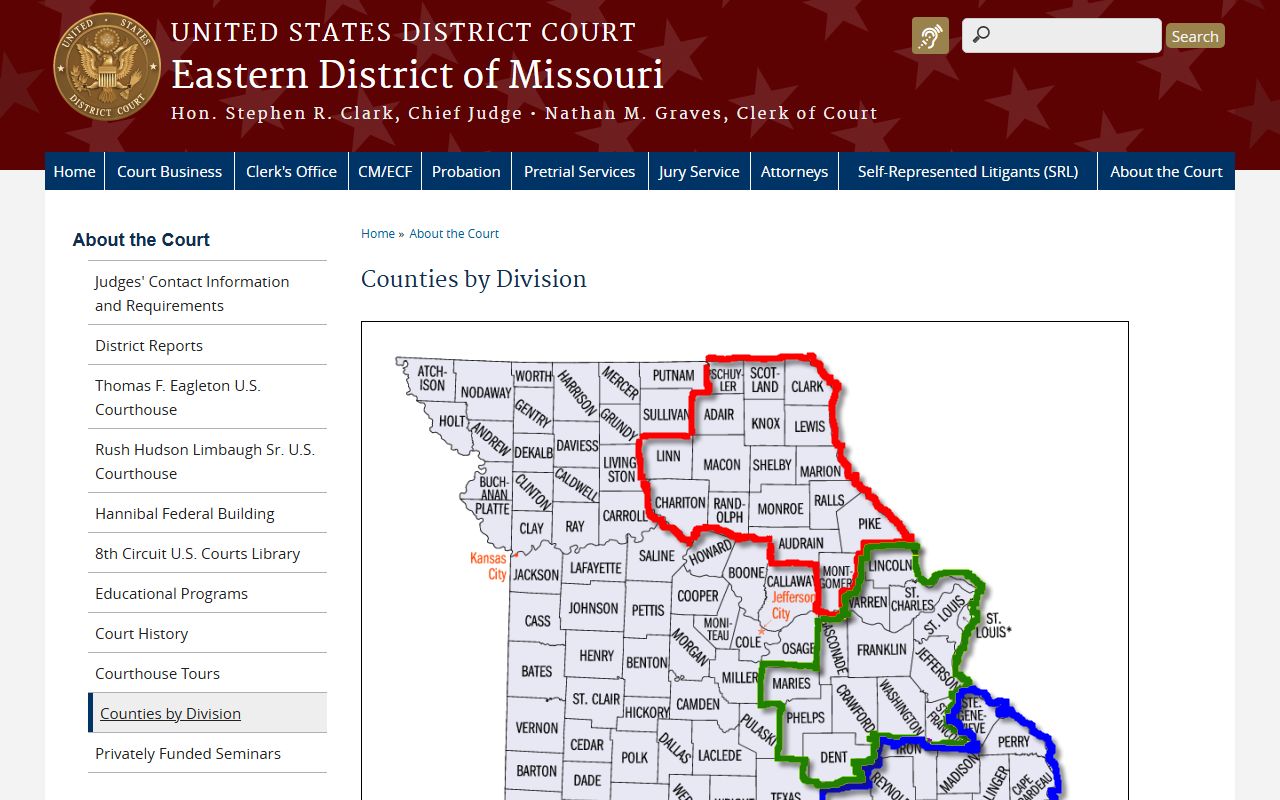 Ste. Genevieve County Circuit Court records Eastern District counties by division