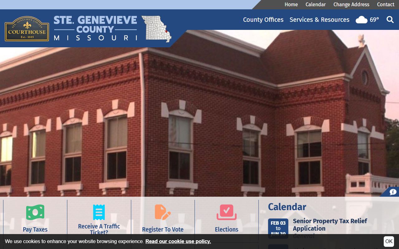 Ste. Genevieve County court records homepage and courthouse links