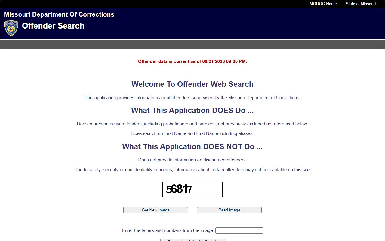 Ste. Genevieve County inmate records Missouri DOC offender search