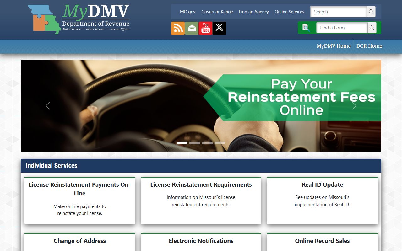 Ste. Genevieve County traffic records Missouri MyDMV services